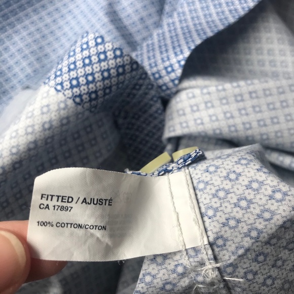 GAP Fitted Checkered Button Down Dress Shirt Sz XL - Picture 8 of 8